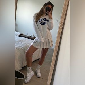 vintage white reebok pleated tennis skirt